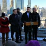 Mayor Mamdani announcing the opening of Mayor Dikins Munnicipal Building Rooftop